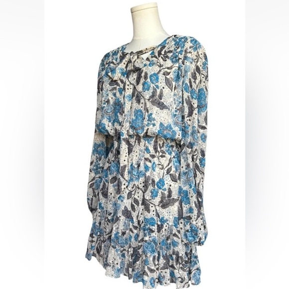 Misa Los Angeles Dress Small Floral Jaipur Smocked Boho Maximalist Ruffle - Picture 7 of 12